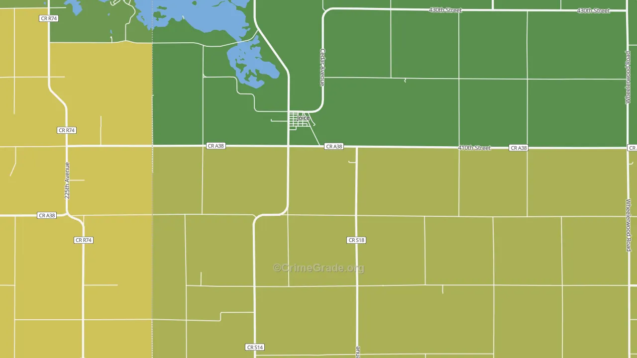 50446, IA Map of Vehicle Theft Rates