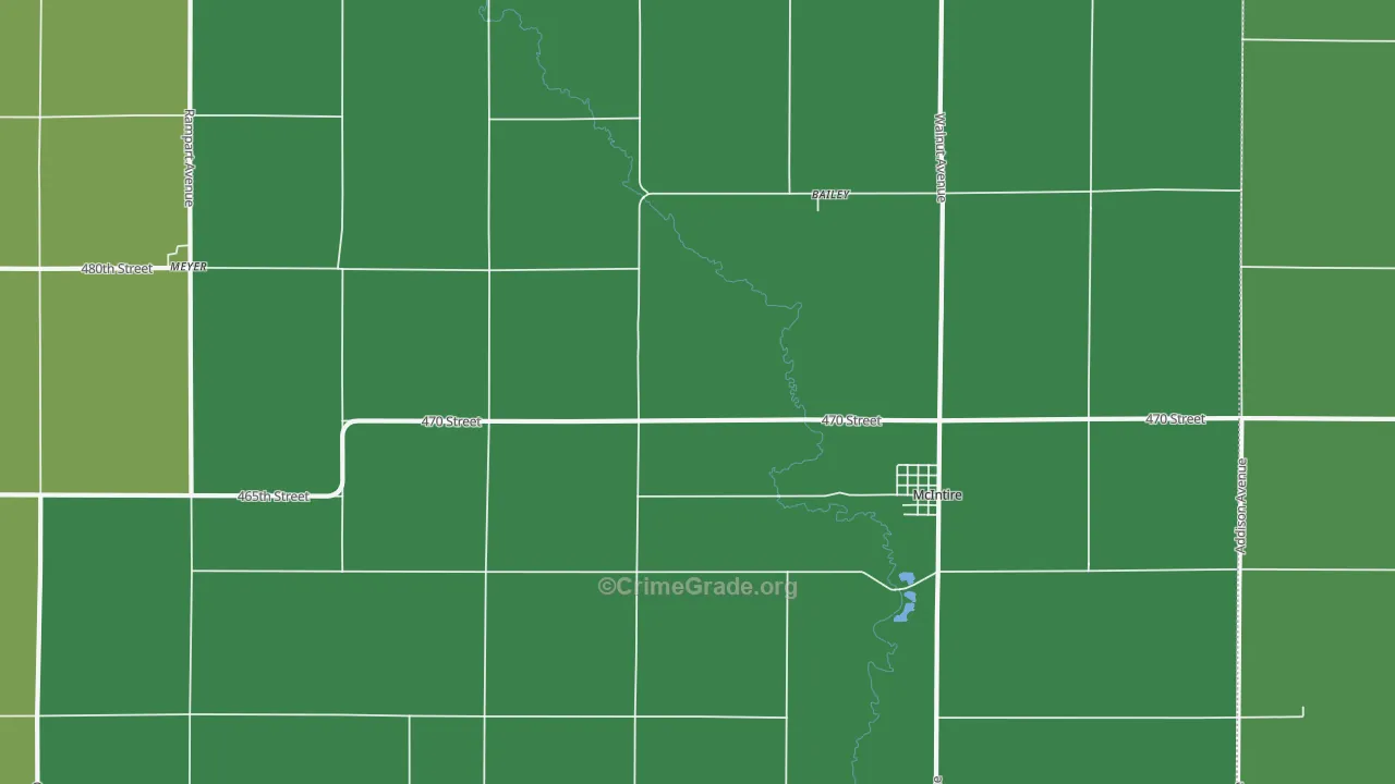 50455, IA Map of Vehicle Theft Rates