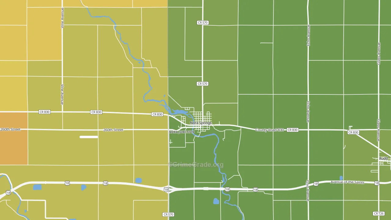 50458, IA Map of Vehicle Theft Rates