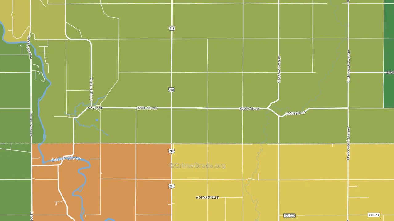 50460, IA Map of Vehicle Theft Rates
