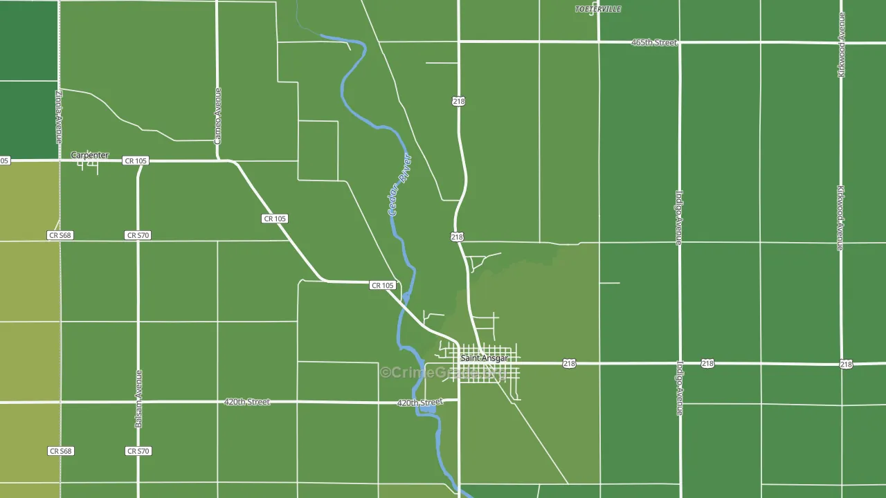 50472, IA Map of Vehicle Theft Rates