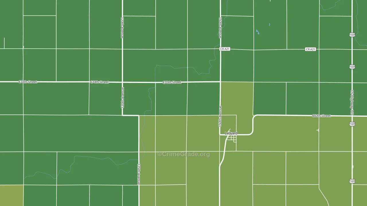 50556, IA Map of Vehicle Theft Rates