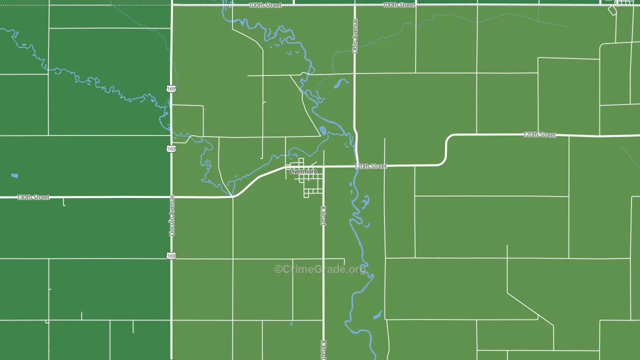 50558, IA Map of Vehicle Theft Rates