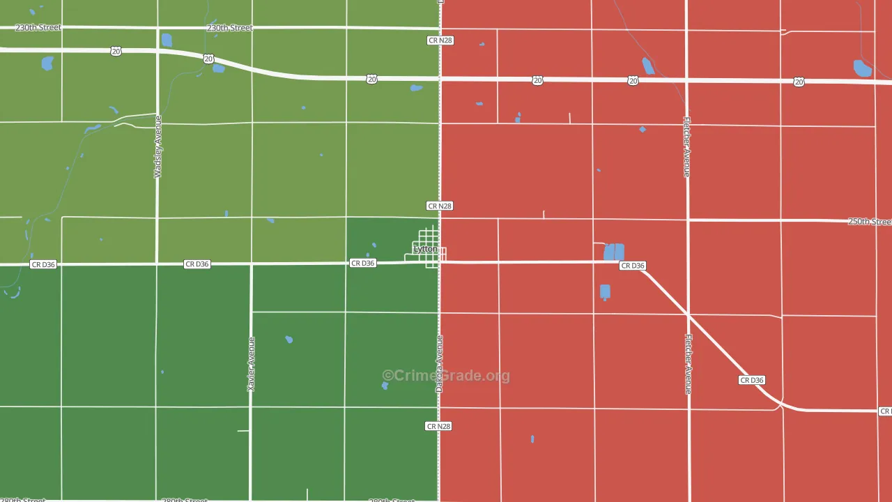 50561, IA Map of Vehicle Theft Rates