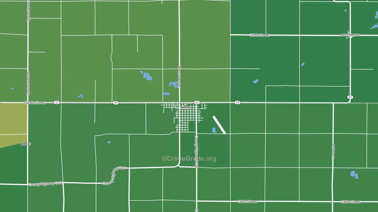 50601, IA Map of Vehicle Theft Rates
