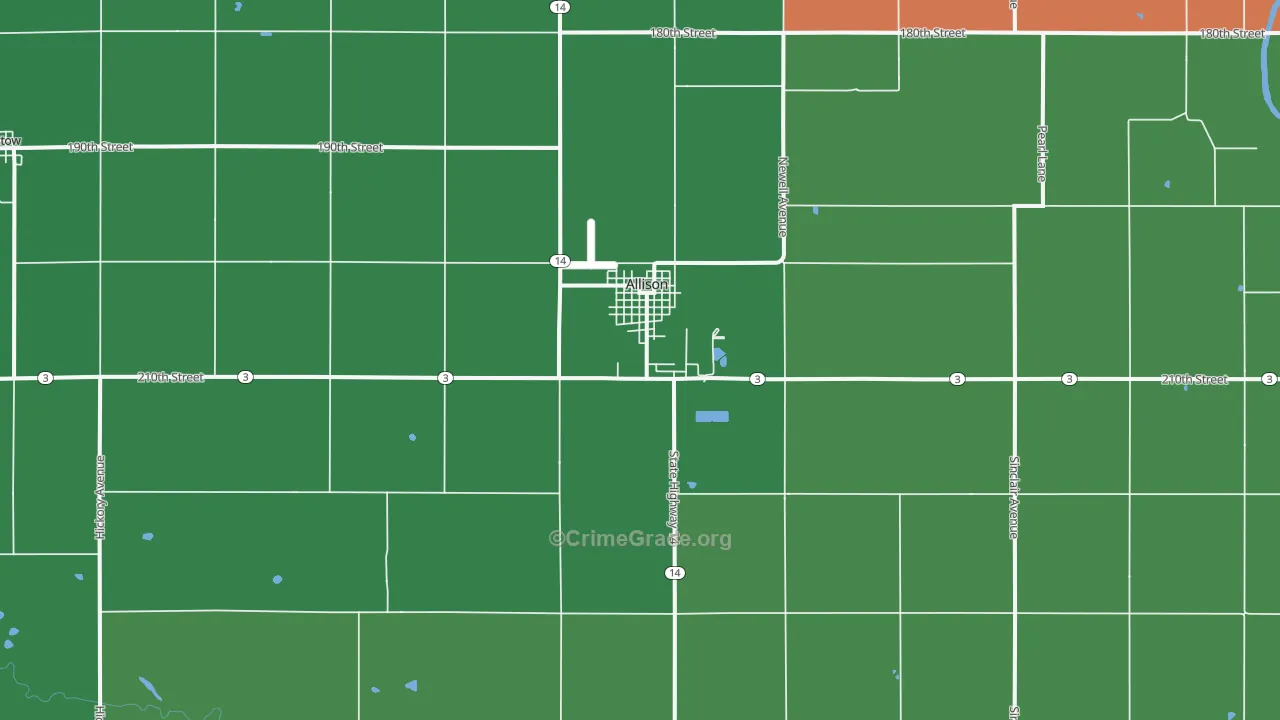 50602, IA Map of Vehicle Theft Rates