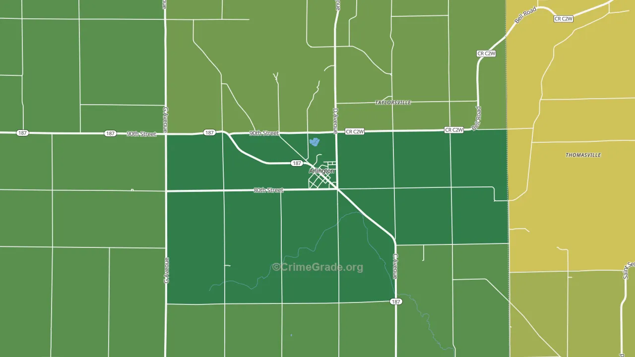 50606, IA Map of Vehicle Theft Rates