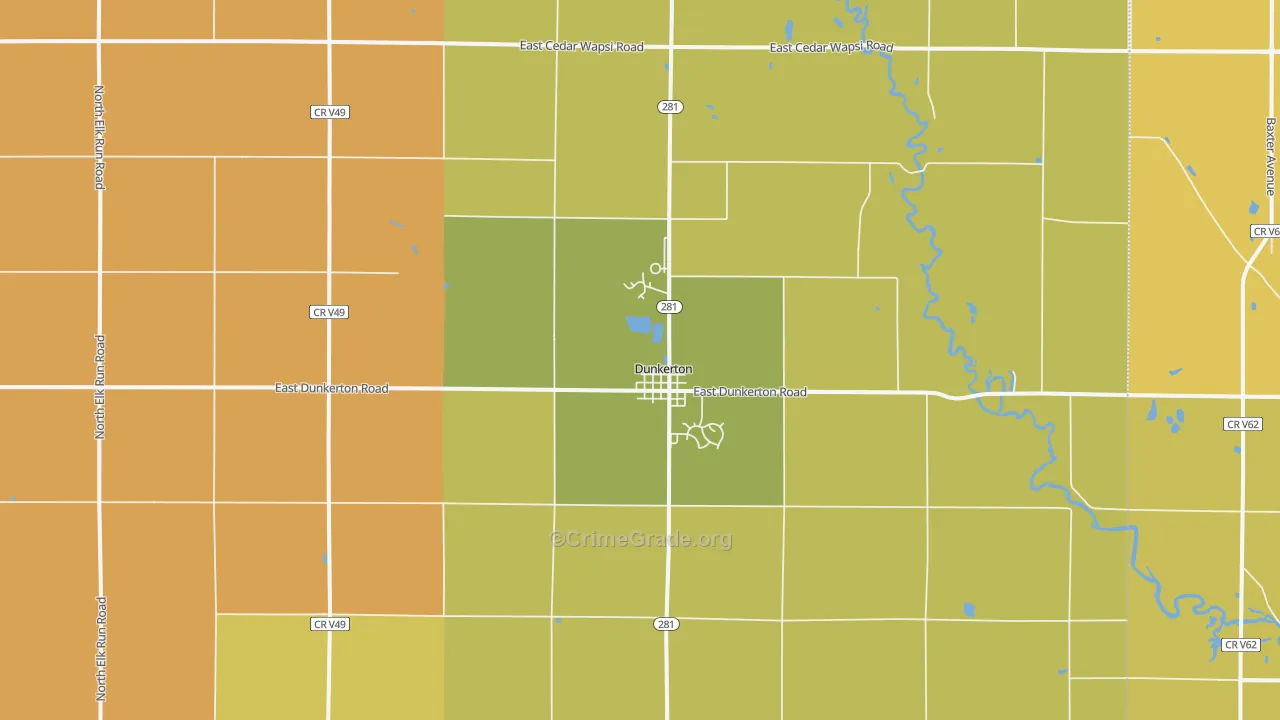 50626, IA Map of Vehicle Theft Rates