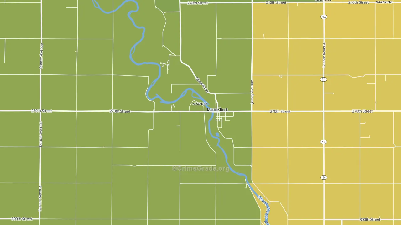 50653, IA Map of Vehicle Theft Rates