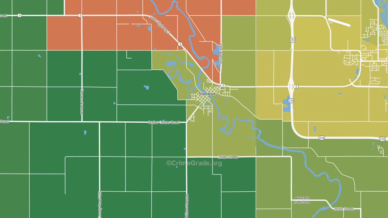 50670, IA Map of Vehicle Theft Rates