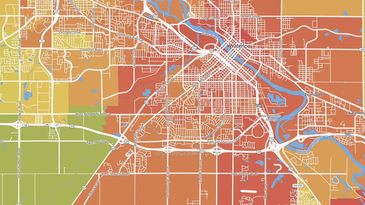 50701, IA Map of Vehicle Theft Rates