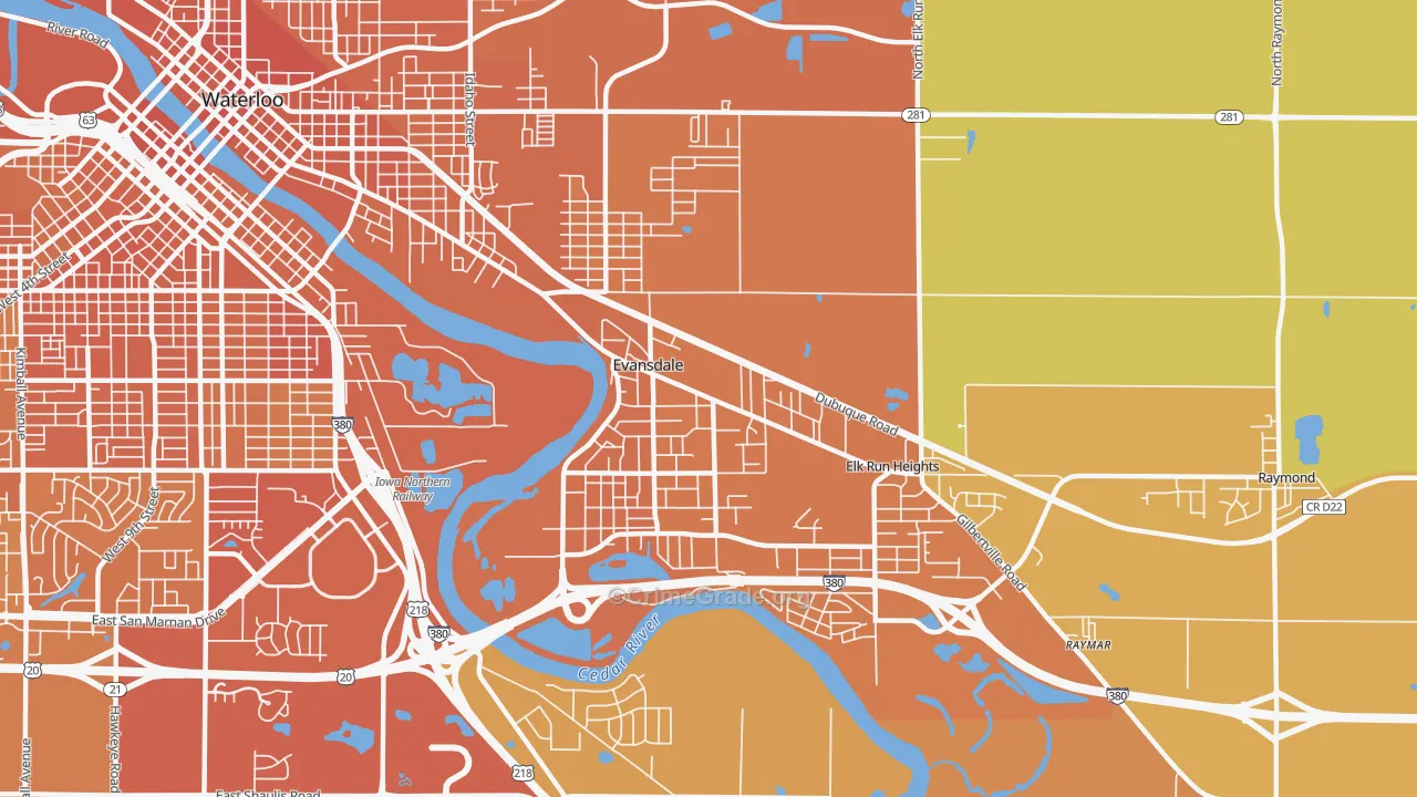 50707, IA Map of Vehicle Theft Rates