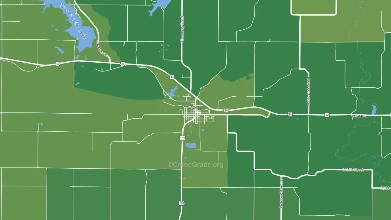 50830, IA Map of Vehicle Theft Rates