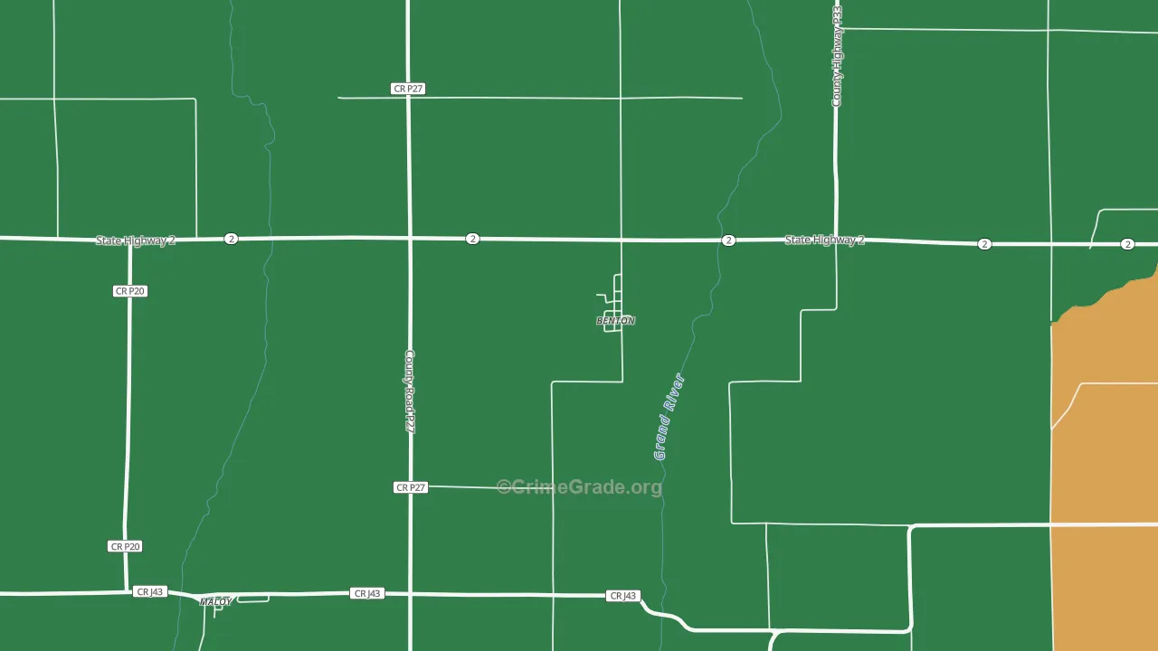 50835, IA Map of Vehicle Theft Rates
