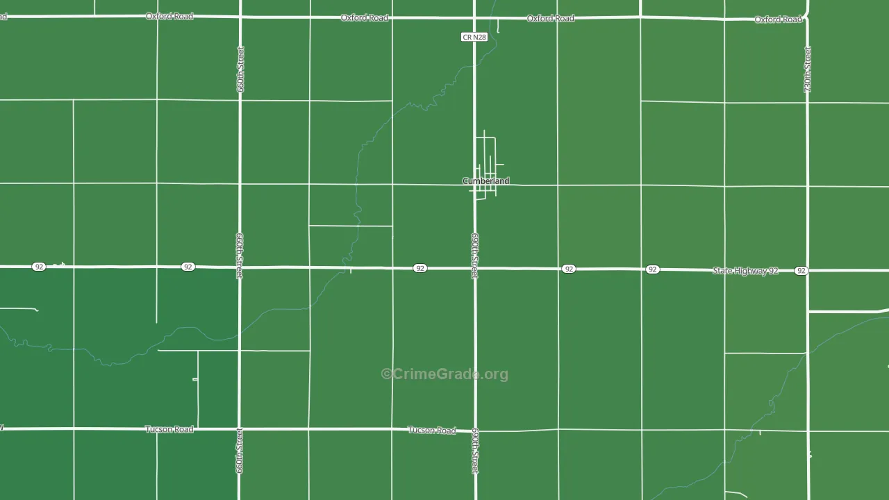 50843, IA Map of Vehicle Theft Rates