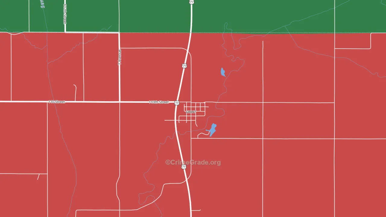 50847, IA Map of Vehicle Theft Rates