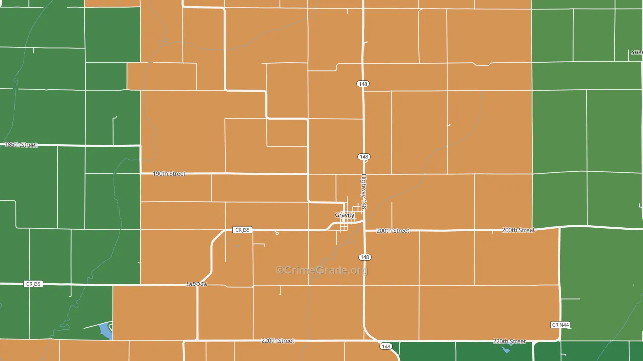 50848, IA Map of Vehicle Theft Rates