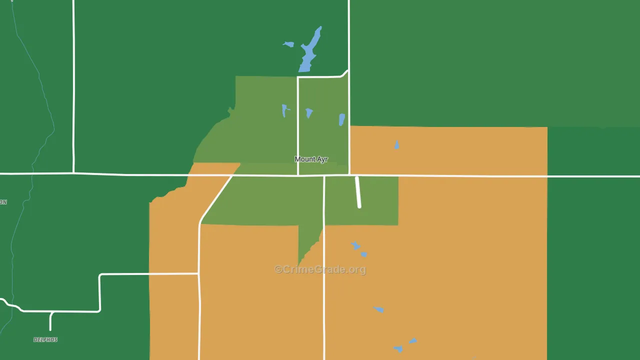 50854, IA Map of Vehicle Theft Rates