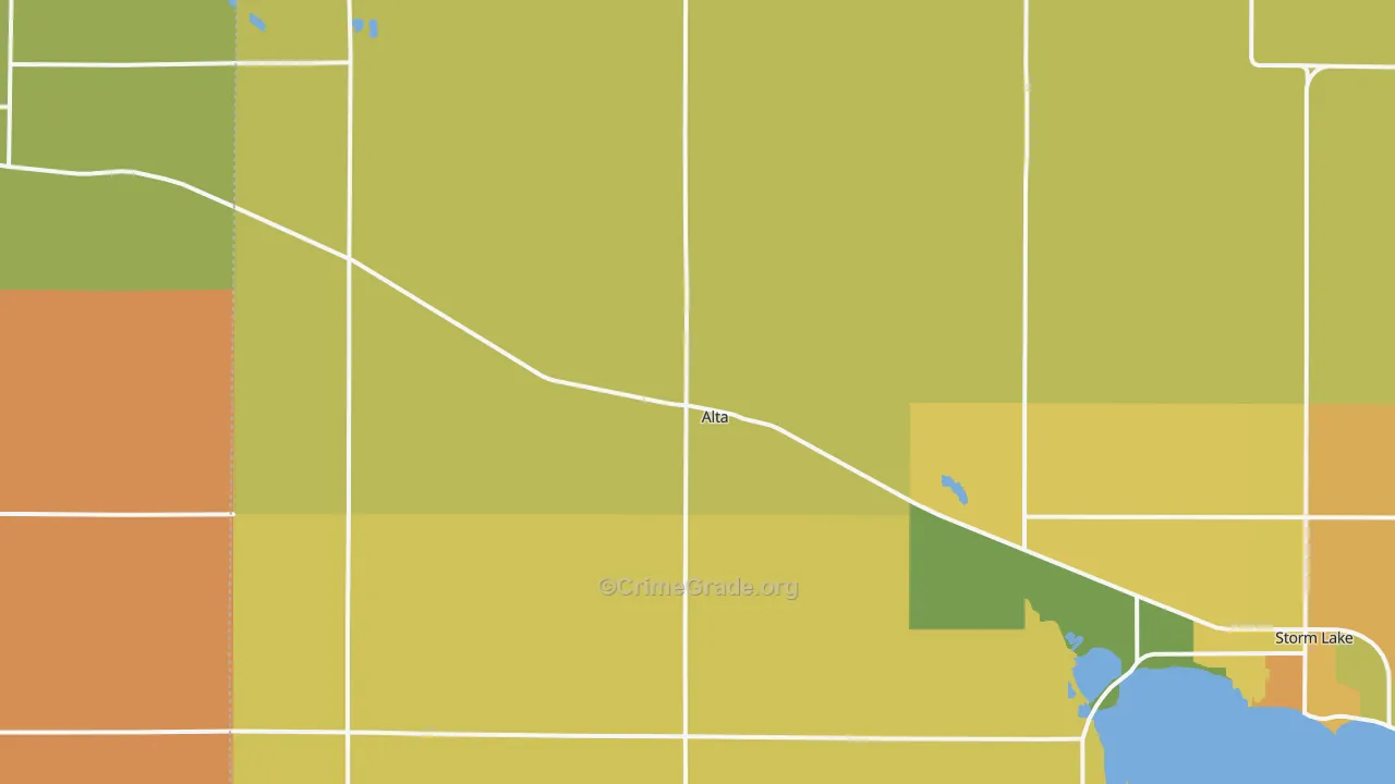 51002, IA Map of Vehicle Theft Rates
