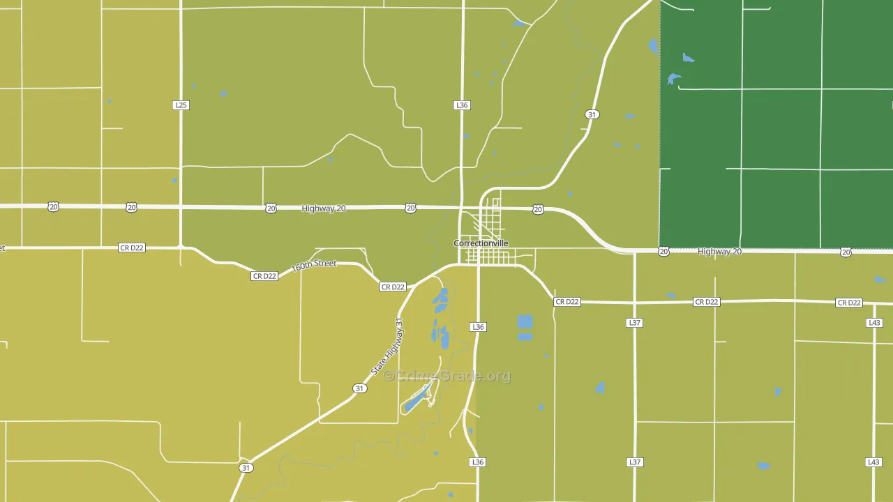 51016, IA Map of Vehicle Theft Rates