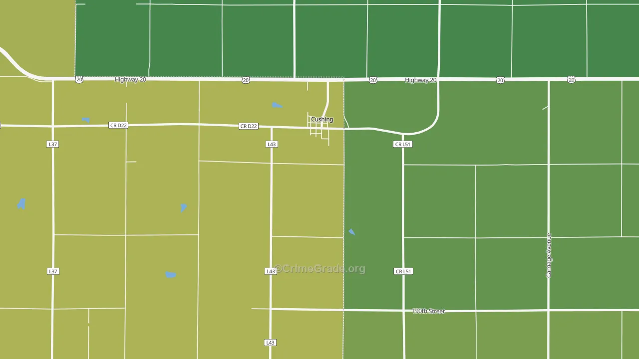 51018, IA Map of Vehicle Theft Rates