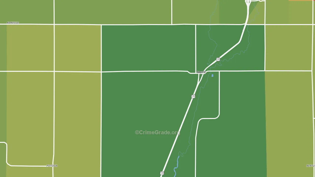51038, IA Map of Vehicle Theft Rates