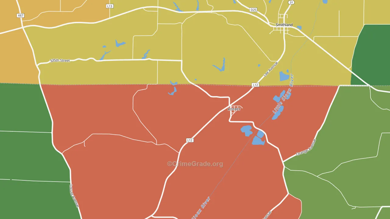 51051, IA Map of Vehicle Theft Rates