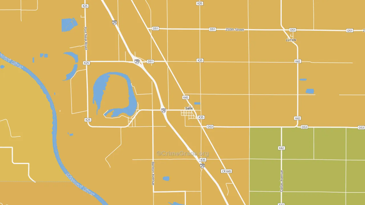 51052, IA Map of Vehicle Theft Rates