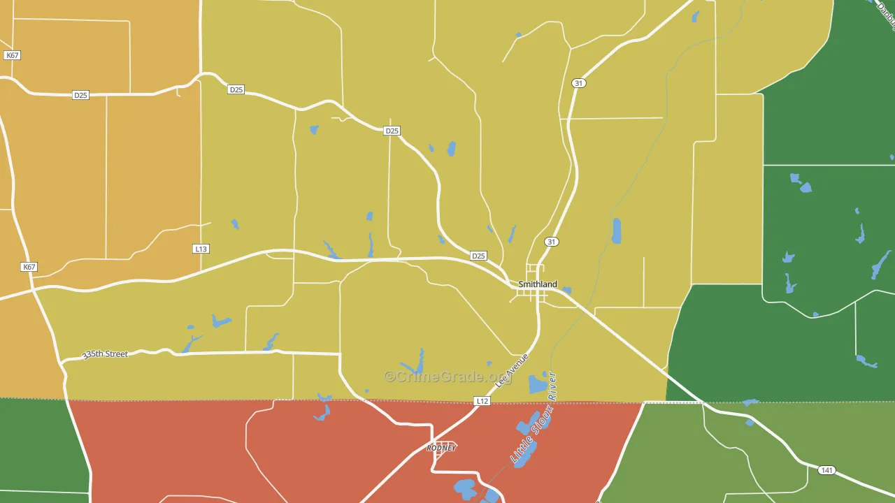 51056, IA Map of Vehicle Theft Rates