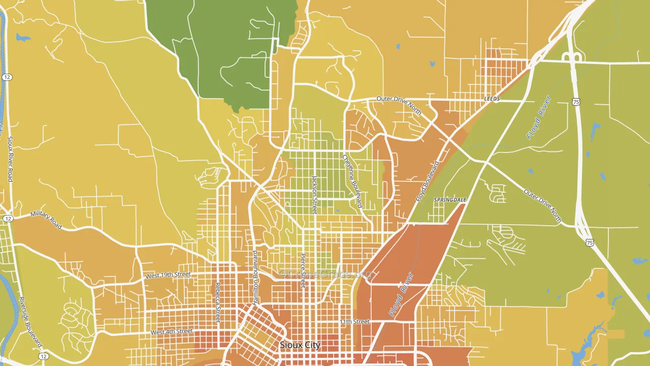 51104, IA Map of Vehicle Theft Rates