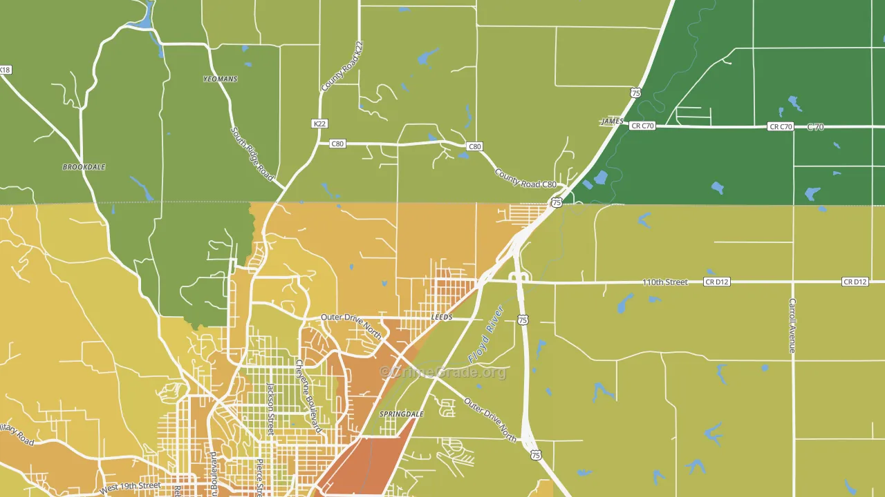 51108, IA Map of Vehicle Theft Rates