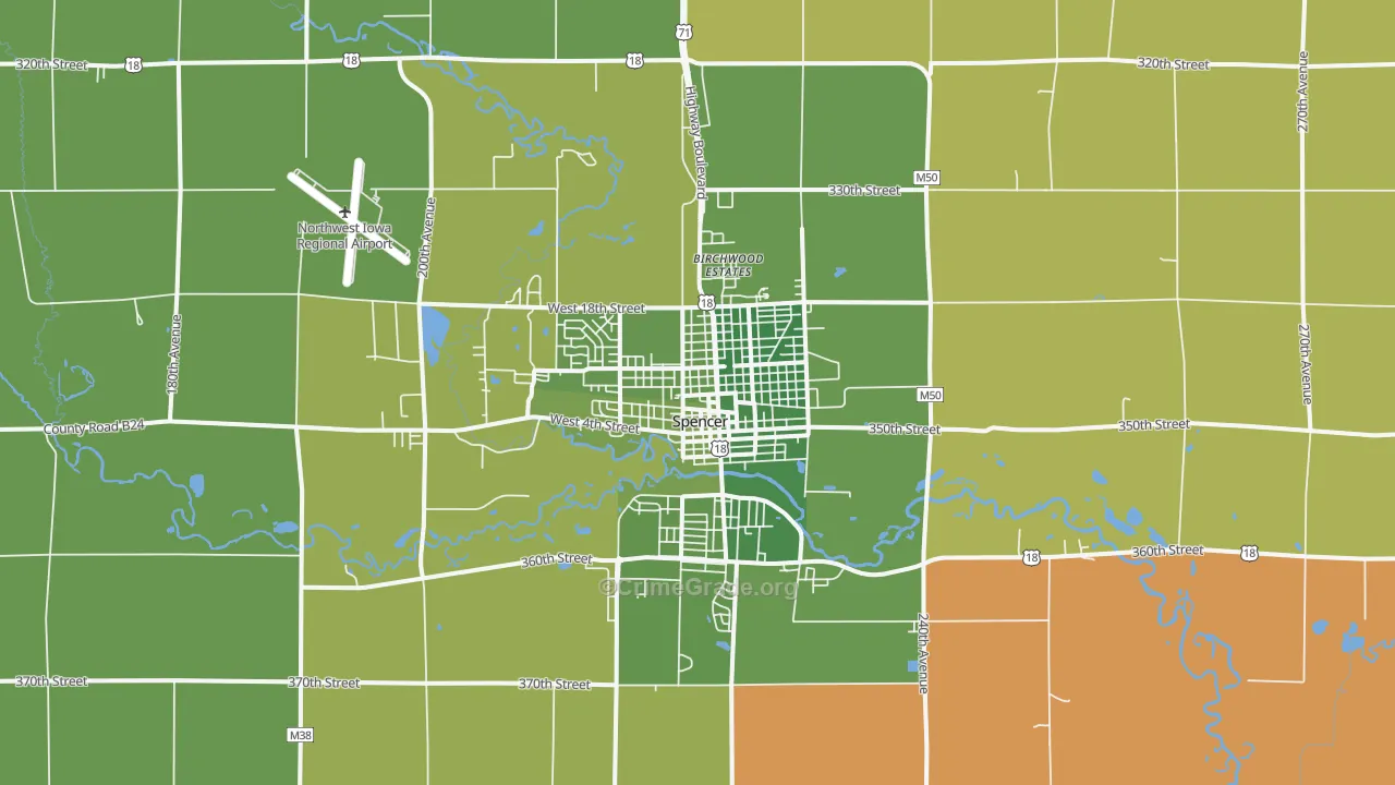 51301, IA Map of Vehicle Theft Rates