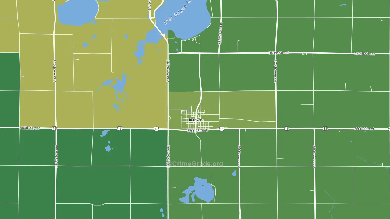 51358, IA Map of Vehicle Theft Rates