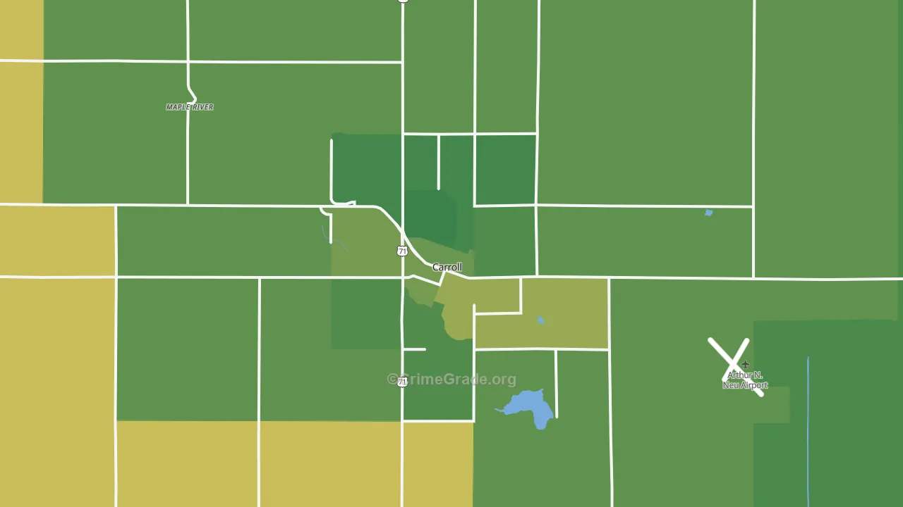 51401, IA Map of Vehicle Theft Rates