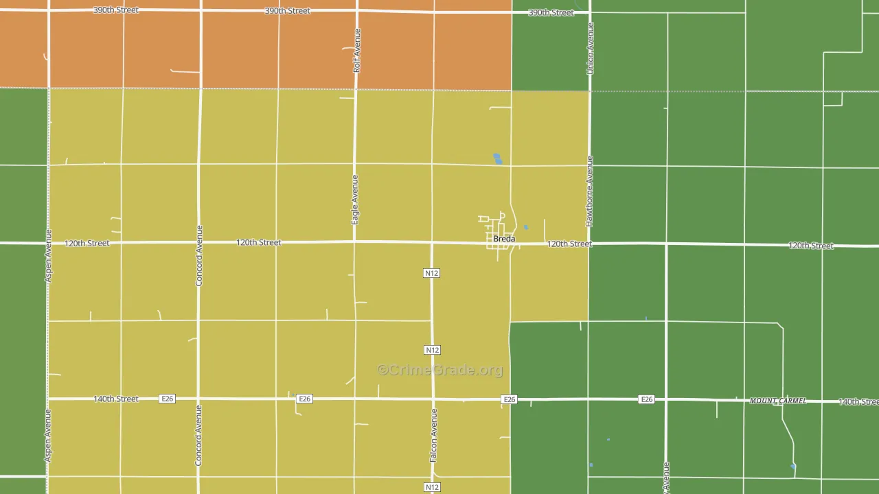 51436, IA Map of Vehicle Theft Rates