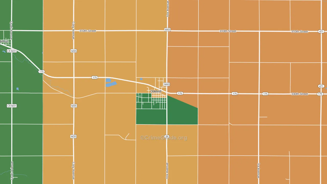 51458, IA Map of Vehicle Theft Rates