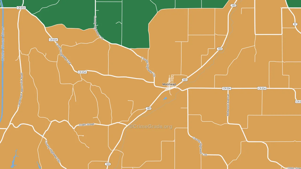 51558, IA Map of Vehicle Theft Rates