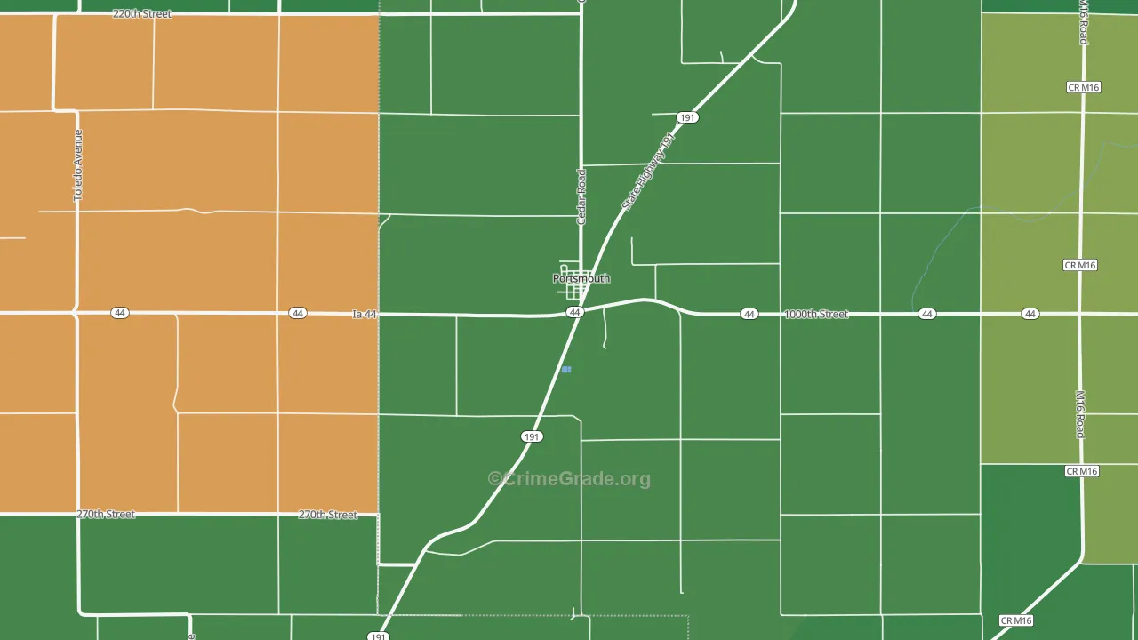 51565, IA Map of Vehicle Theft Rates