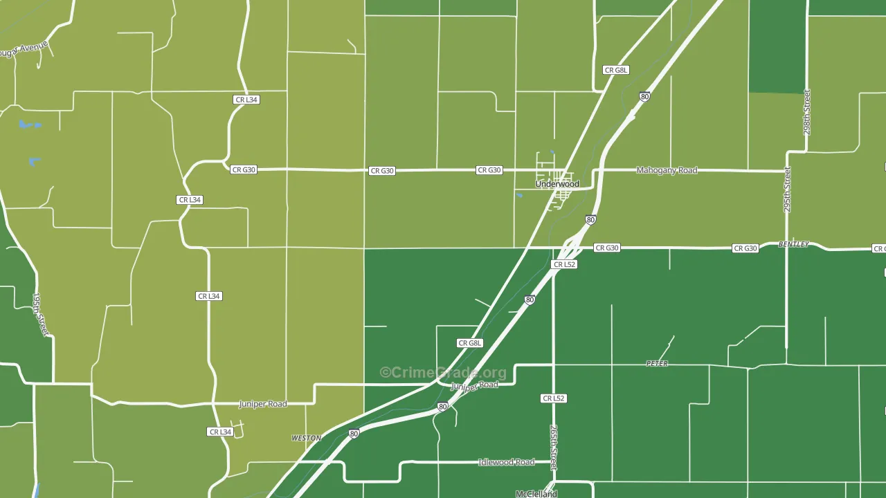 51576, IA Map of Vehicle Theft Rates