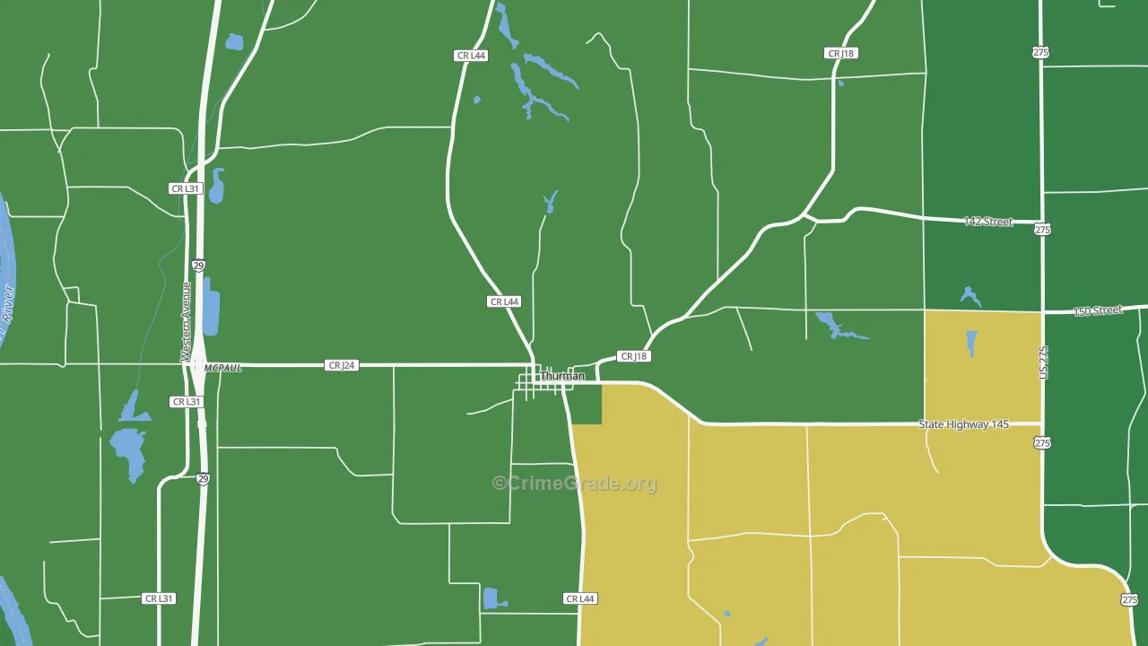 51654, IA Map of Vehicle Theft Rates