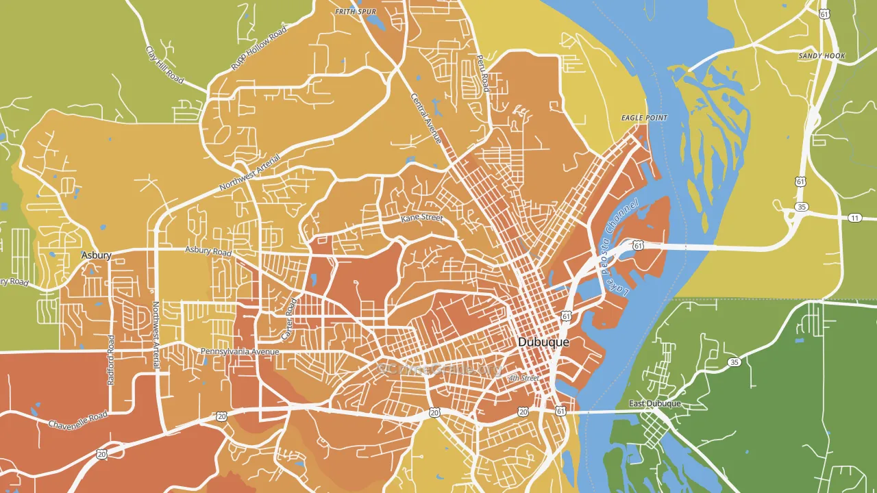 52001, IA Map of Vehicle Theft Rates
