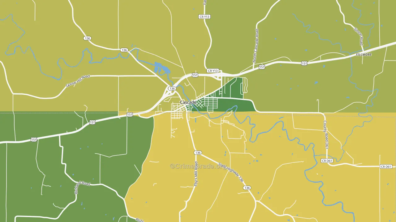 52033, IA Map of Vehicle Theft Rates