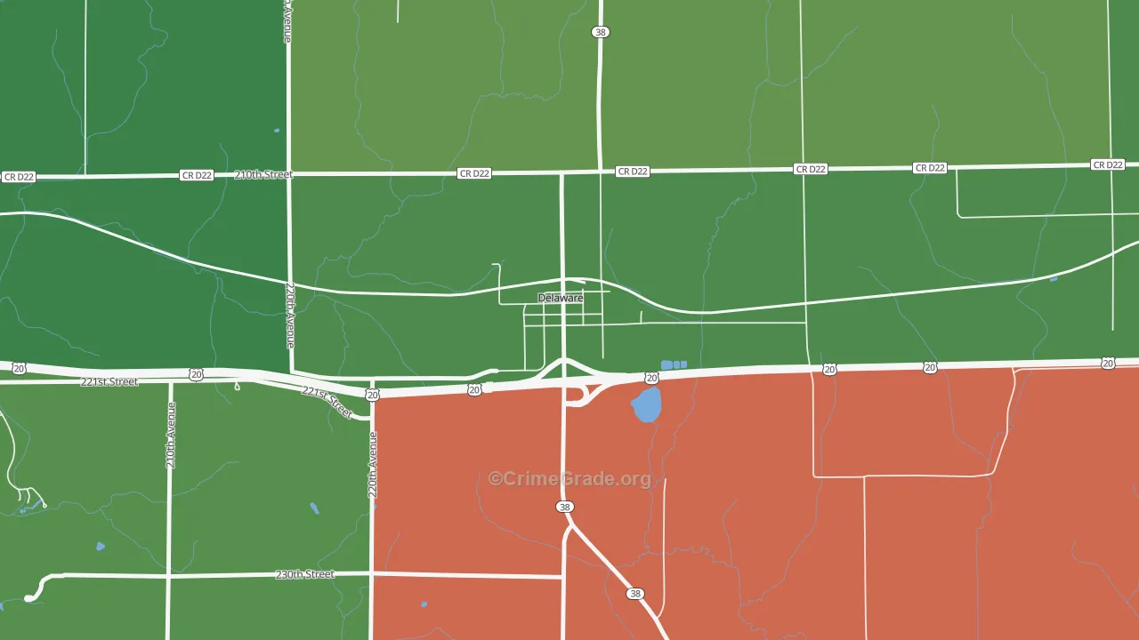 52036, IA Map of Vehicle Theft Rates