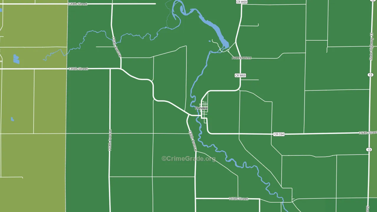 52038, IA Map of Vehicle Theft Rates