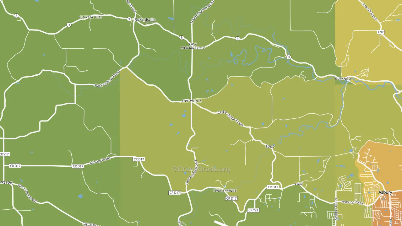 52039, IA Map of Vehicle Theft Rates
