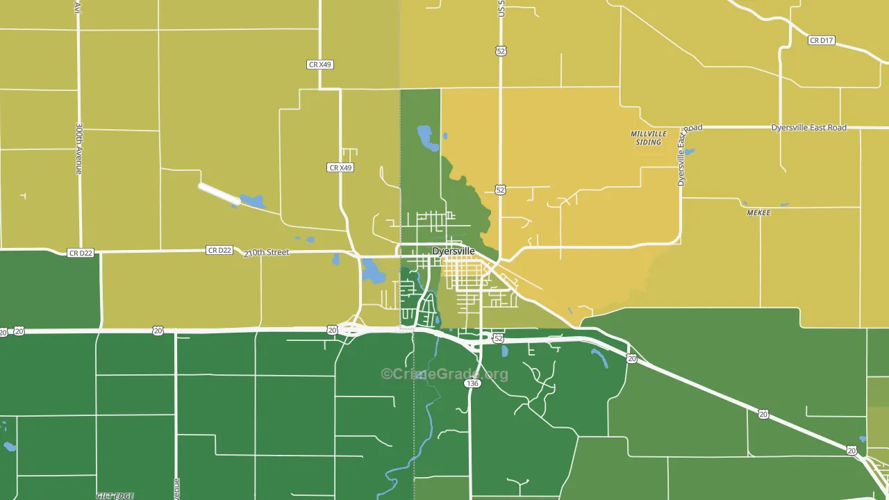 52040, IA Map of Vehicle Theft Rates
