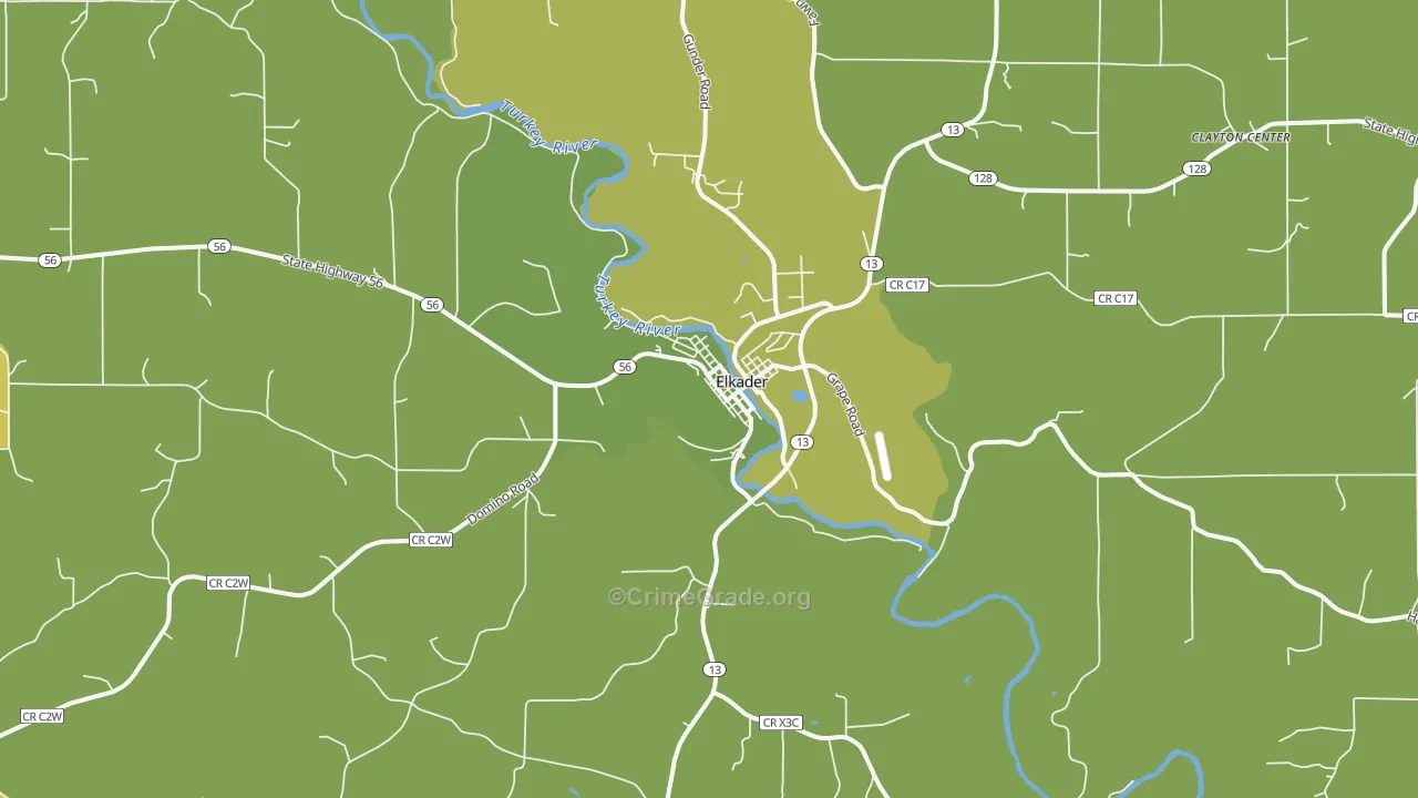 52043, IA Map of Vehicle Theft Rates