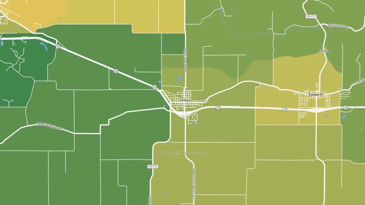 52046, IA Map of Vehicle Theft Rates