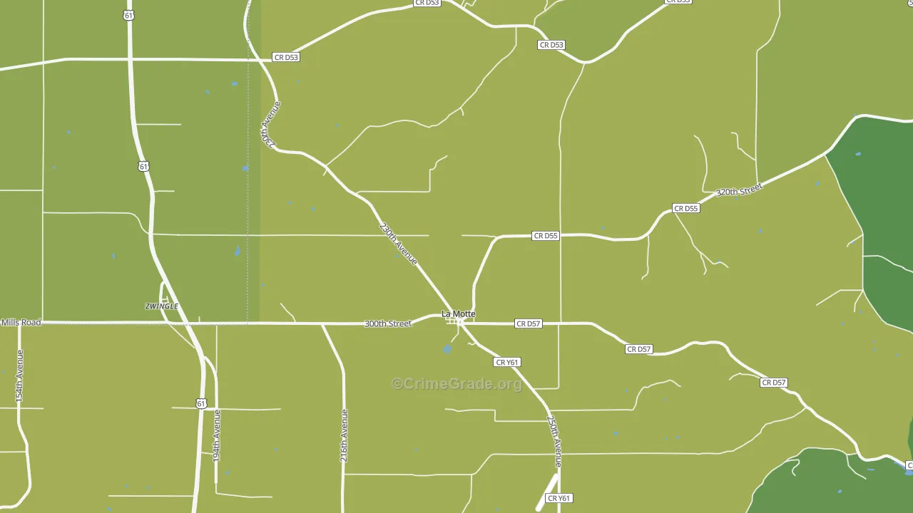 52054, IA Map of Vehicle Theft Rates