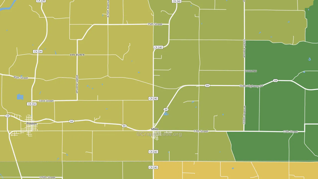 52064, IA Map of Vehicle Theft Rates